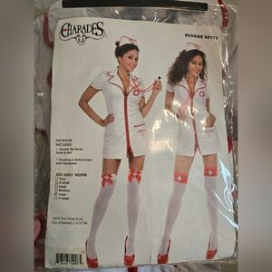 Charades 'Bedside Betty' Nurse Costume - White & Red | Adult L